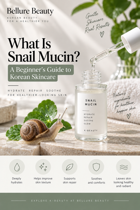 Snail mucin essence with Korean skincare products for a K-Beauty ingredient guide